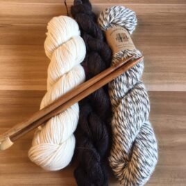 Alpaca Yarn Gift Set- Hand-Dyed Black Pearl Suri Yarn Set